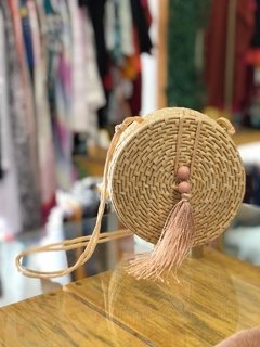 Bolsa de palha redonda pequena - Moça Verão