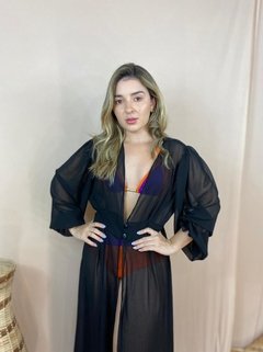 Saída Longa Botão Preto - comprar online