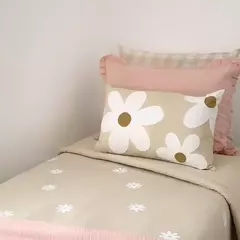 Almohadón Margarita base Rosa/Arena o Verde seco - tienda online