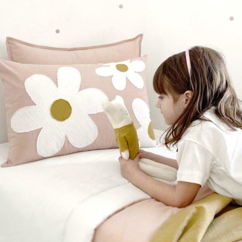 Almohadón Margarita base Rosa/Arena o Verde seco - comprar online