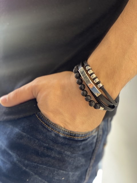 Pulsera triple cuero
