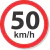 Placa velocidade 50 km/h
