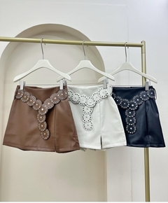 Short Saia Courino com Cinto Boho - loja online
