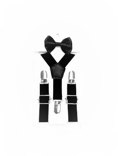 conjunto tirador + moño bebé (0 a 18 meses) negro.