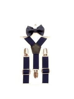 conjunto tirador + moño bebé (0 a 18 meses) azul marino.