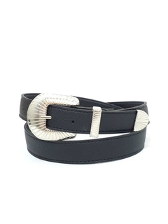 HEBILLA CORAL. CUERINA. PASE 25 MM. NEGRO.