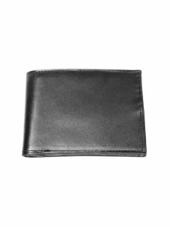 BILLETERA DE CUERO PREMIUM CON DOBLE VOLANTE TAMAÑO EURO. NEGRO. - comprar online