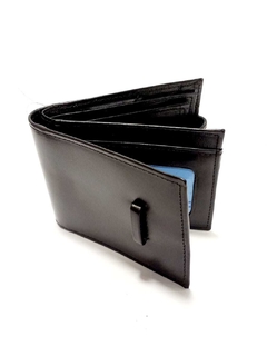 BILLETERA CON VOLANTE Y RABILLO. LINEA PREMIUM. NEGRO. - comprar online