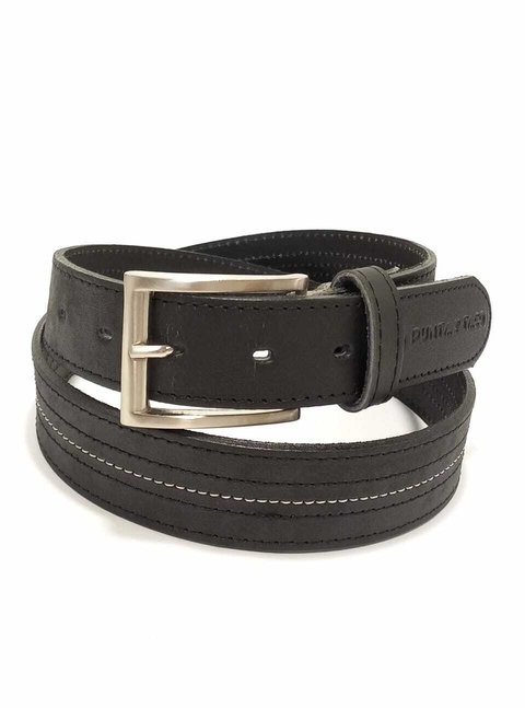 Clásico con costura al medio . Cuero Pase 35 mm. NEGRO.