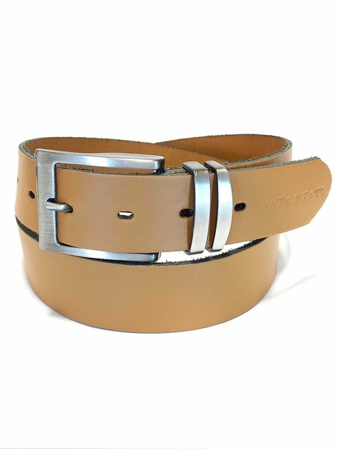 DOBLE PASADOR. Cuero Pase 35 mm. BEIGE