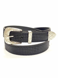 TEXANO CON PUNTERA. CUERINA PASE 30 MM. diamante negro