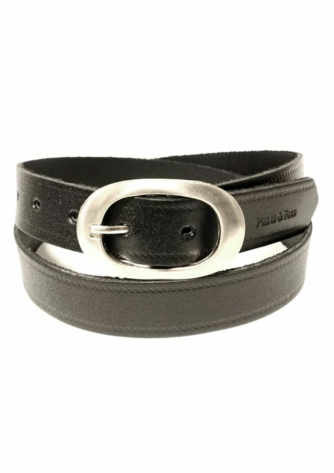 Cinturón Paula. Cuero pase 30 mm. negro