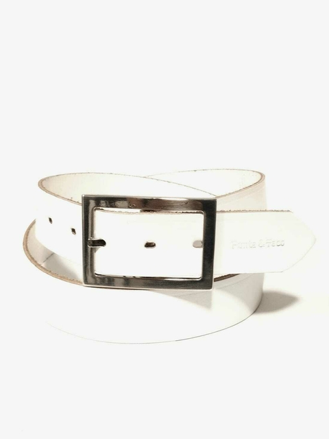 CINTO LALI. CUERO PASE 35 MM. BLANCO