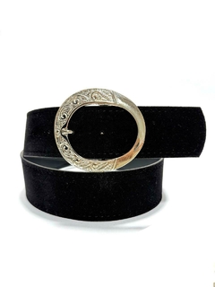 HEBILLA CELESTE PASE 40. GAMUZÓN NEGRO. - comprar online