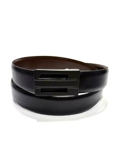 REVERSIBLE. Cuero pase 30 mm. HEBILLA NEGRA. - comprar online