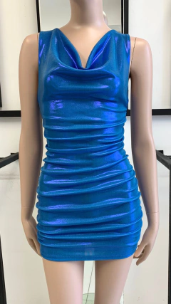 Vestido hadid buche hombro ancho frunce laterales NV210 en internet