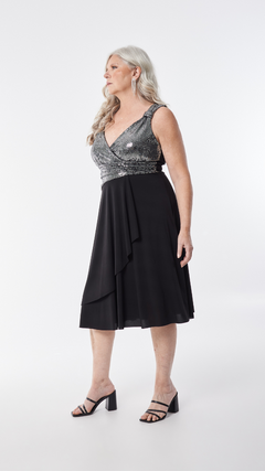 Vestido combinado simil lent 1/2 pierna N2024 - comprar online