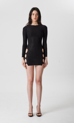 Vestido metalic aberturas NV171M