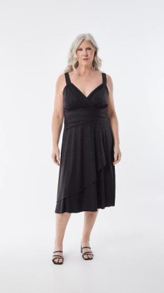 Vestido metalic brillo 1/2pierna bretel fino N1110 - comprar online