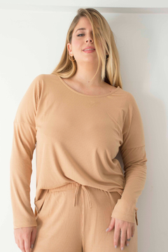 REMERA AIRE MANGA LARGA MORLEY CAMEL