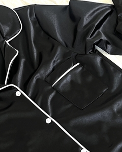 PIJAMA SATINADO NEGRO LARGO en internet