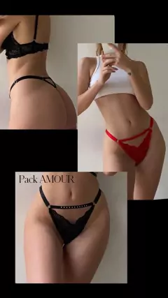 PACK AMOUR X2 LESS NEGRO/ROJO - FL101