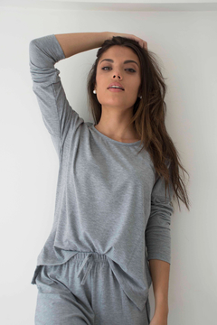 REMERA AIRE MANGA LARGA MORLEY GRIS MELANGE