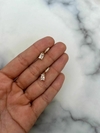 argollitas acero dorado y cubic colgante