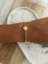 Pulsera acero dorado estilo van cleef