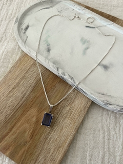 cadena de plata 925 y dije swarovski violeta en internet