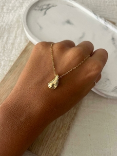 Cadena de acero dorado gota con cubic - comprar online