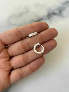 Argollas plata italiana y cubic - comprar online