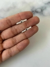 Argollas de plata italiana y cubic rectangulares