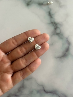 Aros de plata estilo pandora corazón