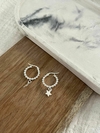 argollas acero blanco de bolitas y estrella colgante - comprar online