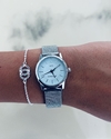 reloj knock out plateado chico malla tejida