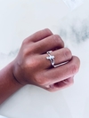 anillo plata triple cubic