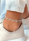 tobillera acero blanco luna y estrella