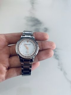 Reloj Knock Out plateado y rose malla metálica - comprar online