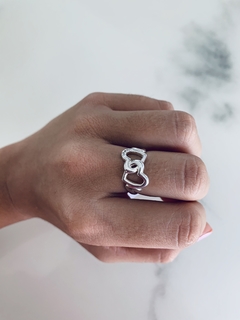 Anillo corazón doble 1,7 cm