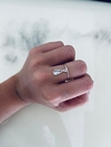 anillo plata cubic colgante