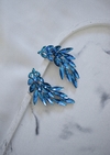 aros cristal azul grandes