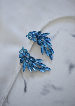 aros cristal azul grandes