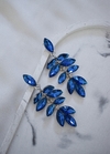 aros cristal colgantes azul