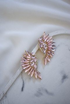 aros cristal rosados