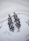 aros cristal colgantes gris oscuro