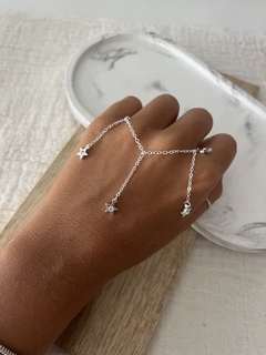 cadena acero blanco y estrellas colgantes - comprar online