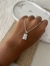 cadena acero blanco y osito - comprar online