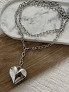 choker plateado corazón inflado