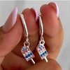 argollas acero blanco helado azules